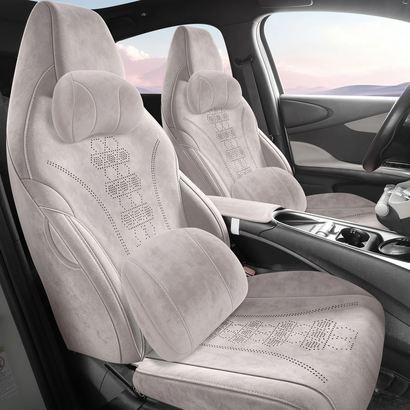 5‑Seat Full Wrap Faux Suede Car Seat Covers Custom Fit for BYD Dolphin Comfortable Auto Seat Protector