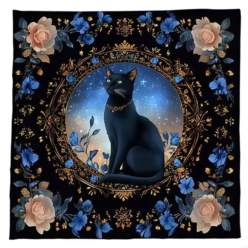 

Tarots Tablecloth Altars Cloth Cats Flower Astrology Tablecloth Decoration 4XBB