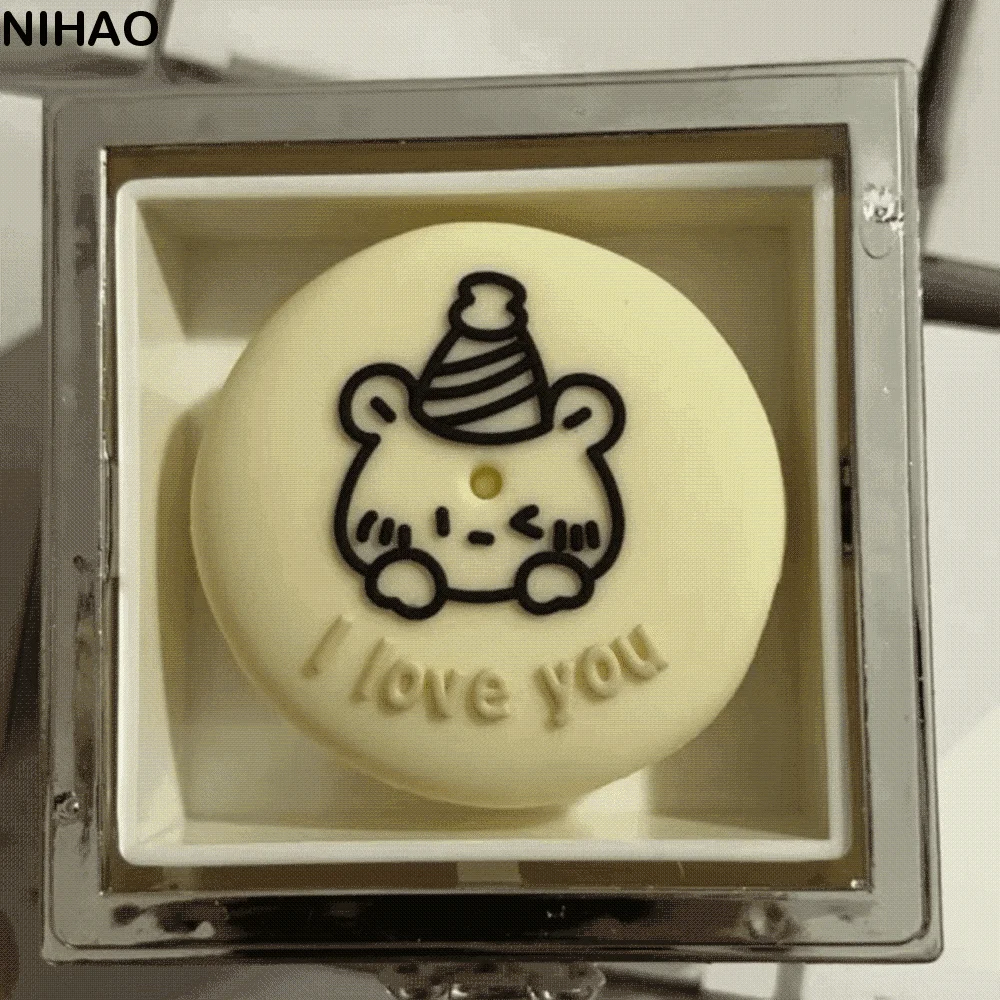 

Valentine Bear Flip Ring Box Storage Box Girlfriend Gift Mini Cake Gift Boxes Ring Display Jewelry Birthday Gift Packaging Box