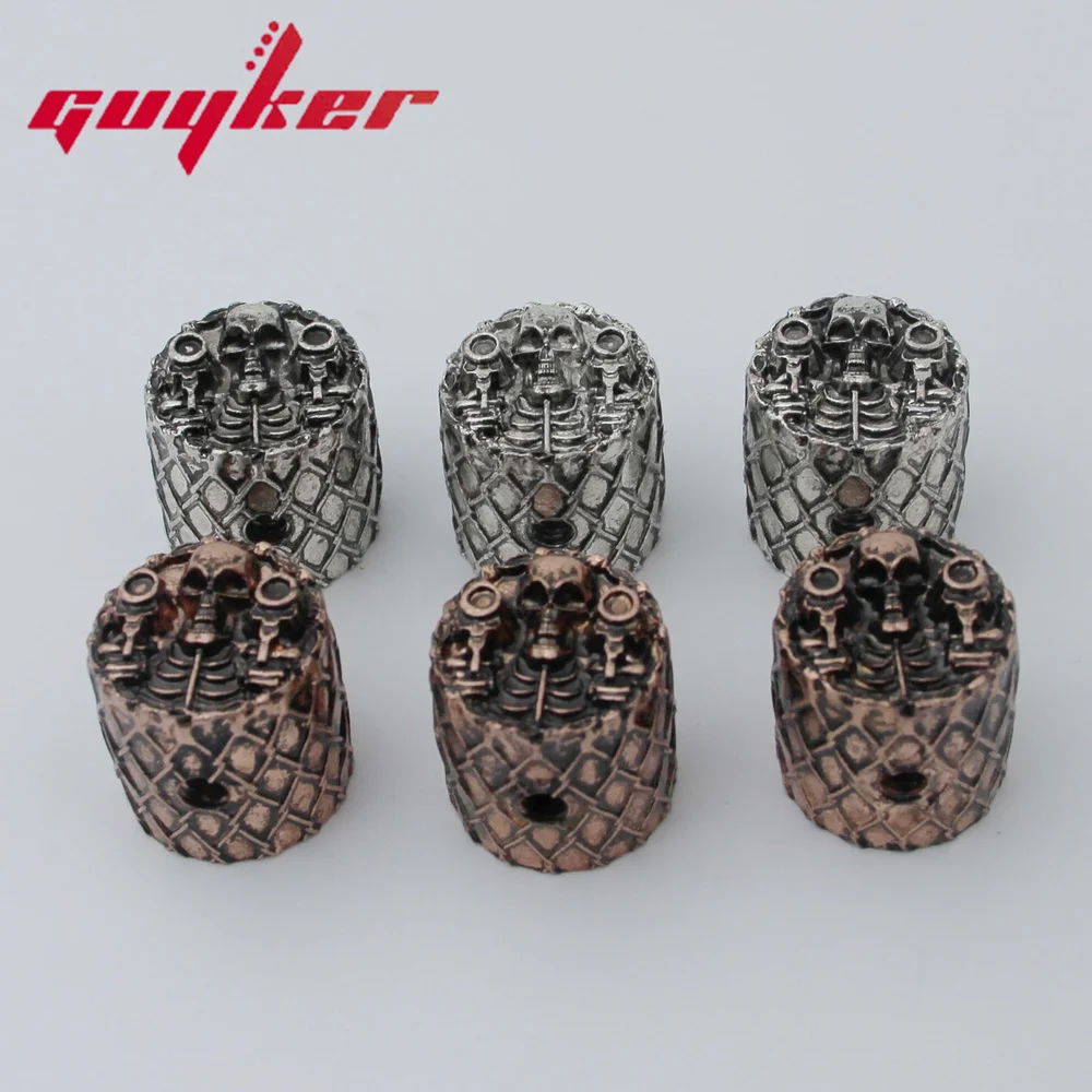 GUYKER Electric Guitar Bass Knobs Skull Surface Retro Style Two Color Option