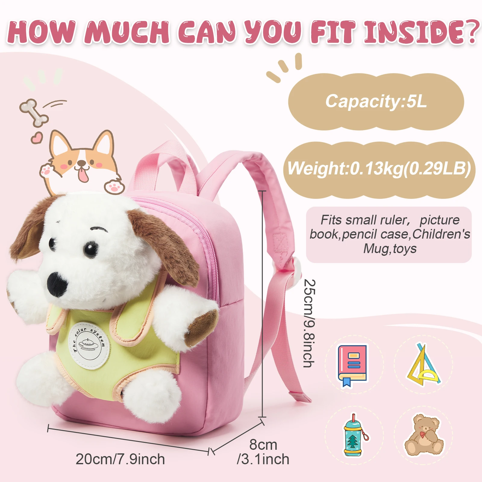 Plush Backpack Girls Boys Cute Preppy Kawaii Plushie Doll Fur Bag Children's Bag School Bag Mini Bags Kids Backpack Kindergarten