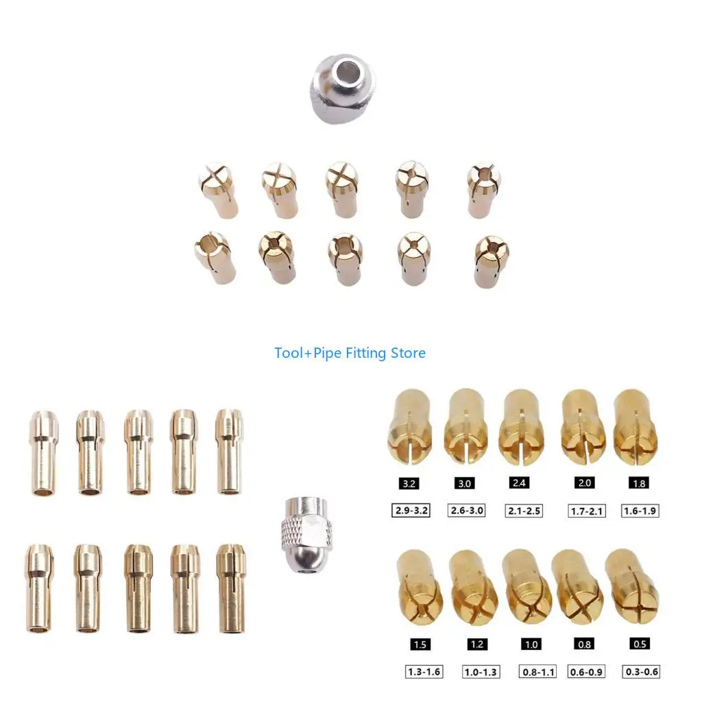 F92B Brass Collet Chucks Including 0.5 /0.8/ 1.0/ 1.2/ 1.5/ 1.8/ 2.0/ 2.4/ 3.2mm
