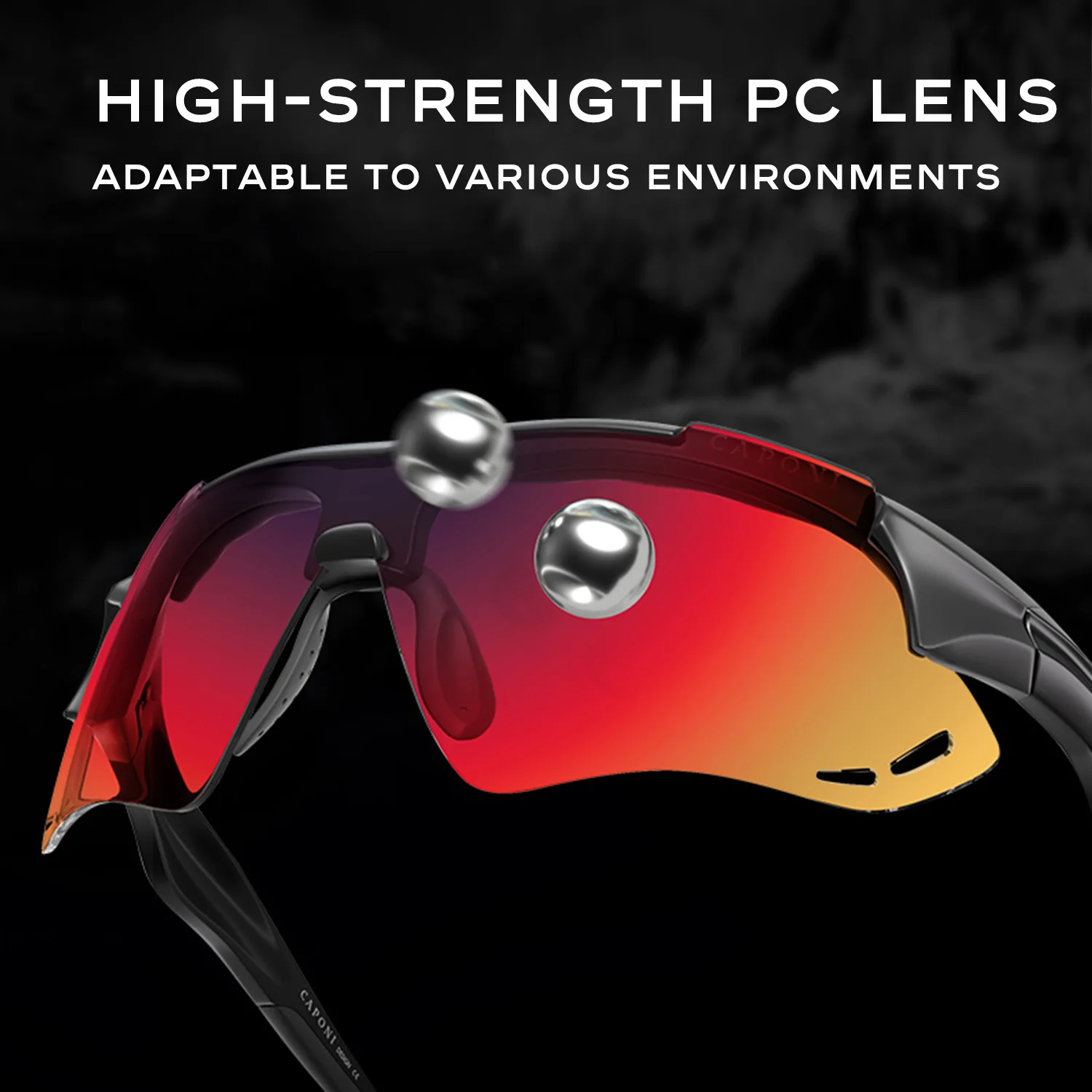 CAPONI 2025 Outdoor Photochromic Sunglasses Sports Bike Cycling Glasses Man Climbing Glasses Driving Bicycle Eyewear BS24711