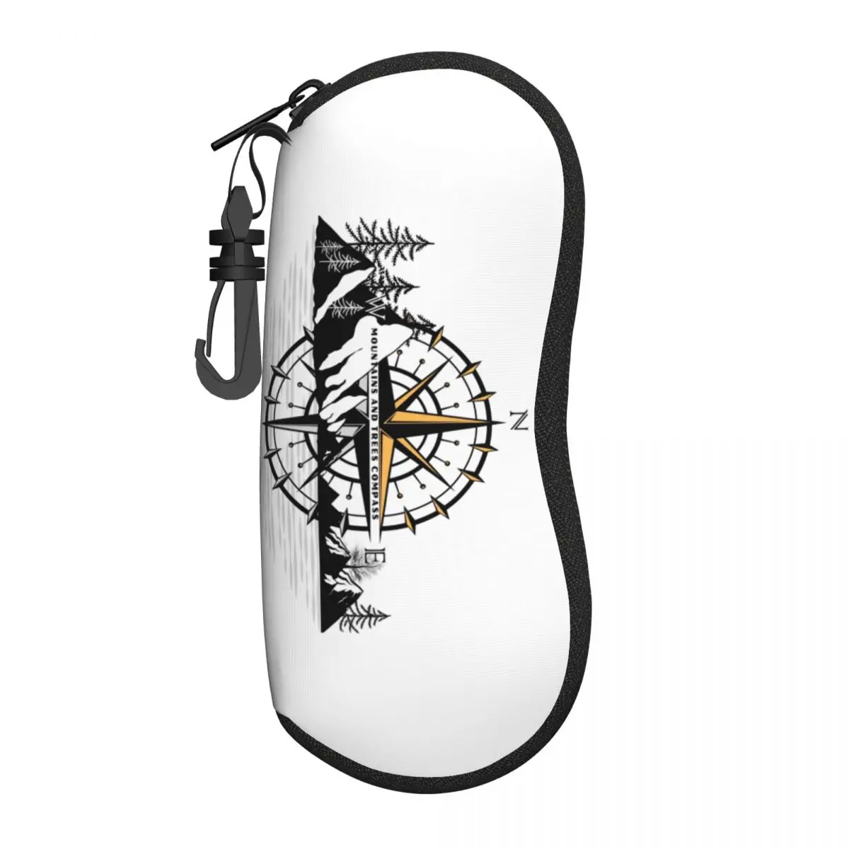 Custom Mountains And Trees Compass Shell Eyeglasses Case Women Men Fashion Glasses Case Sunglasses Box Pouch