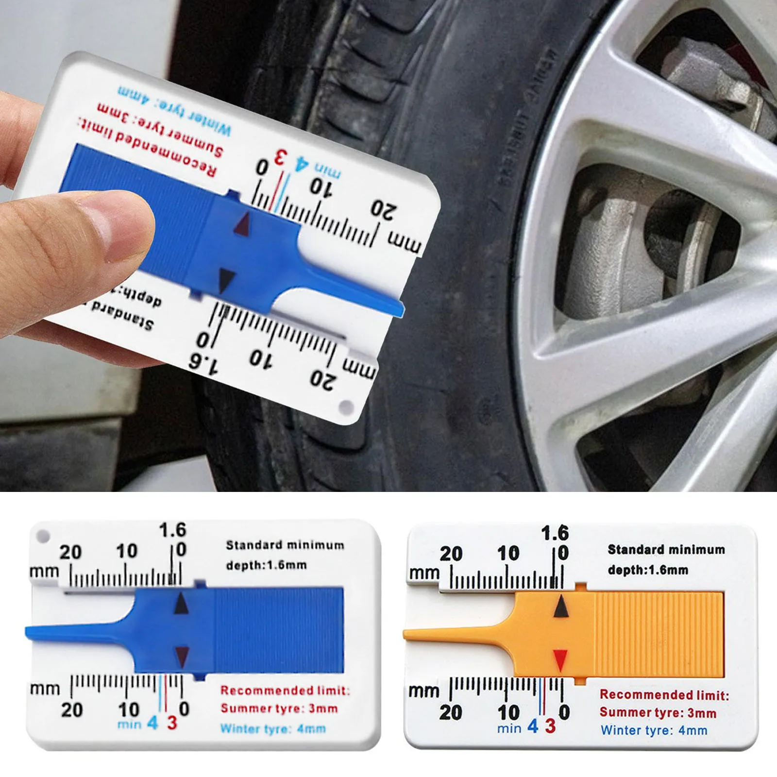 Tire Tread Depth Gauge 0 To 22mm Depth Gauge Caliper Tire Tread Depth Gauge Tire Tread Depth Gauge Tool For Alignment Gauge