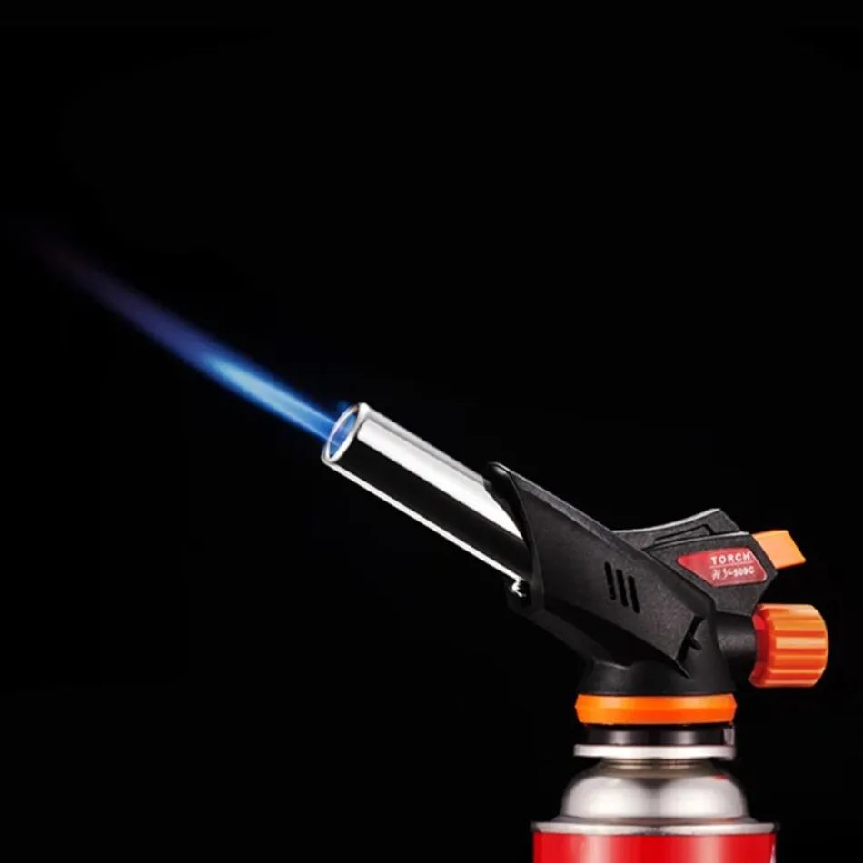 BBQ Flame Gun Burner Nozzle Flamethrower Butane Burner Outdoor Camping BBQ Brazing Torch Kitchen Cooking Burner