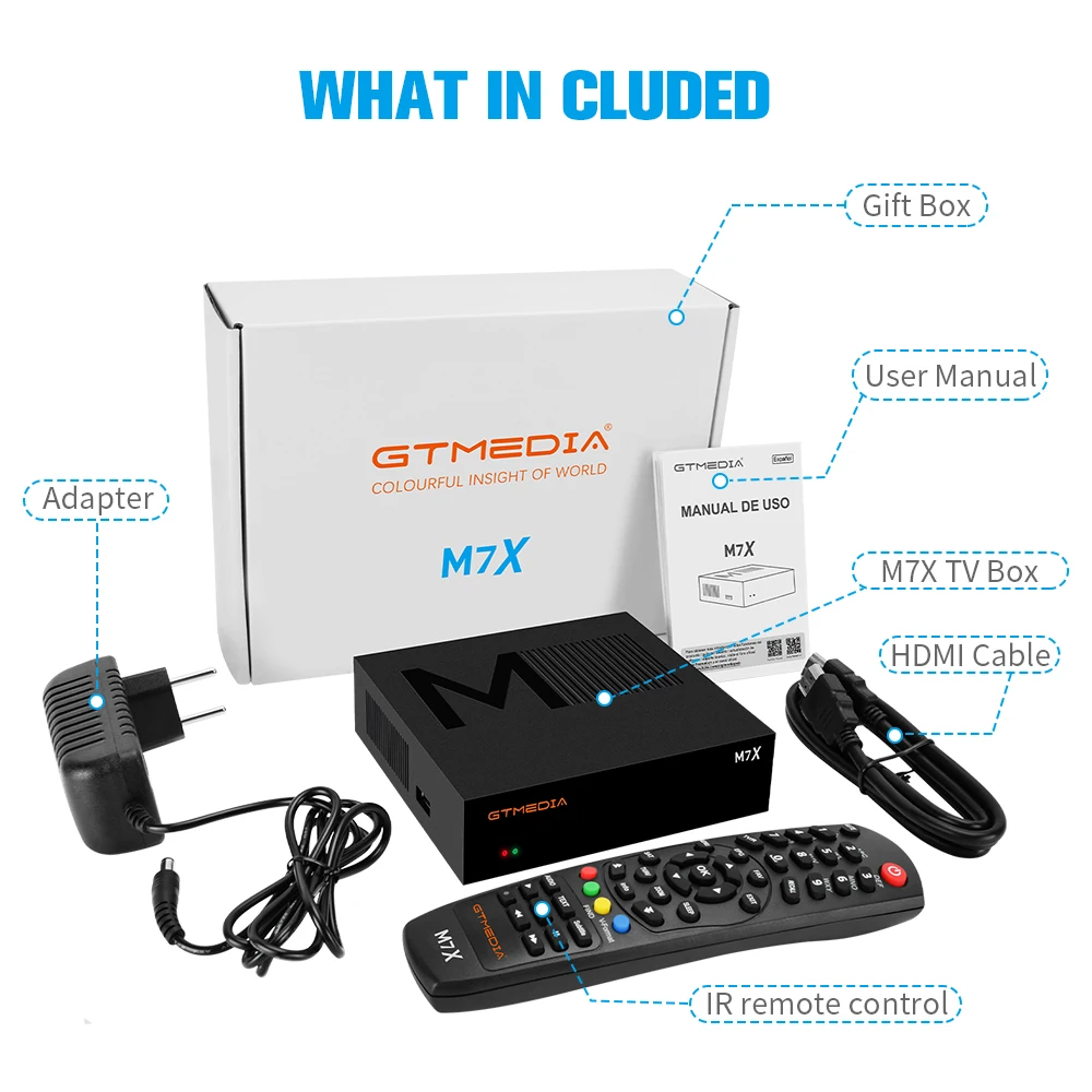 GTMEDIA M7X DVB-S2 SKS/IKS/CS/M3U,VCM/ACM,Twin Tuner lKS&SKS TV Receiver,realase 70.0°W LyngSat With Brasil CH SKS Free For Life