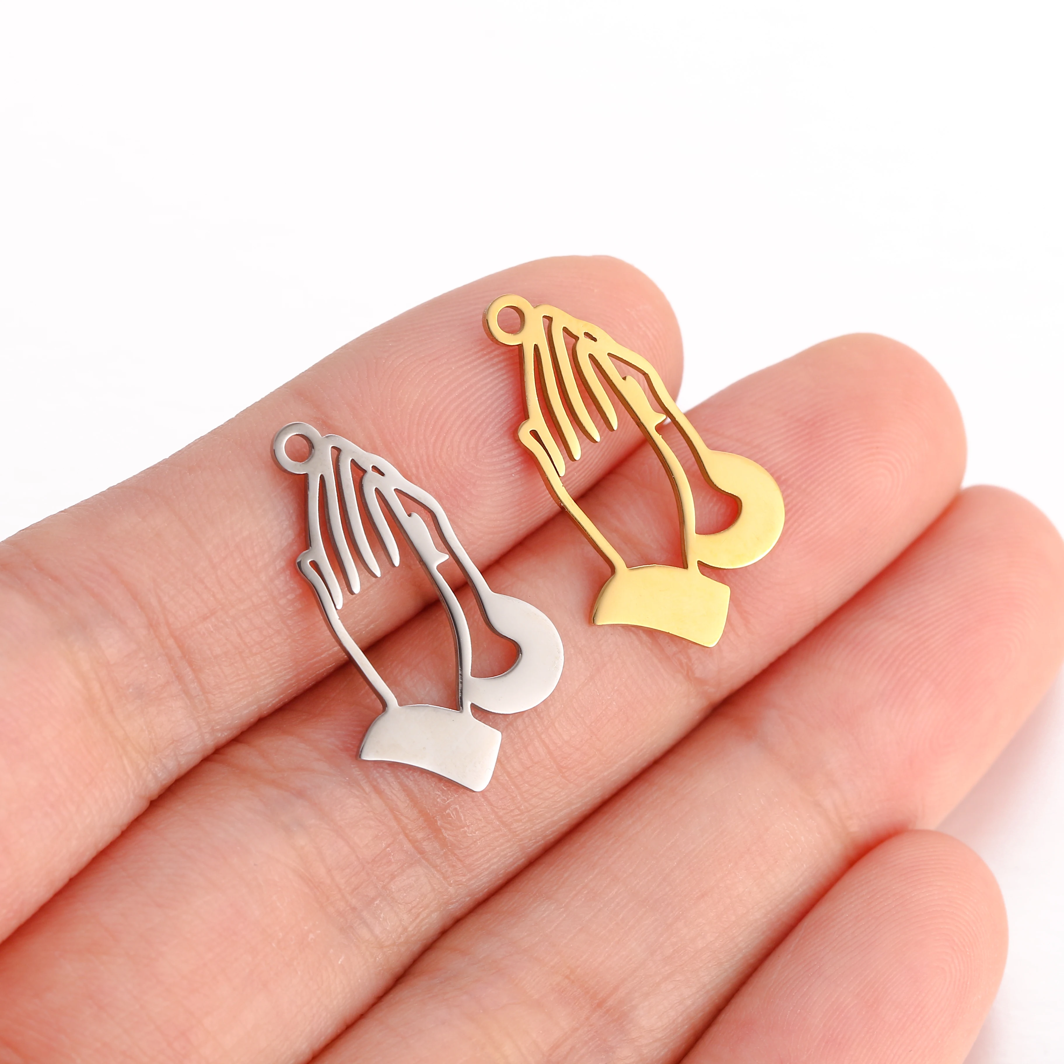 5Pcs/Lot Virgin Mary/Love Letter/Heart Dog Charms Stainless Steel Bracelets Earring Pendants For DIY Jewelry Making Accessories