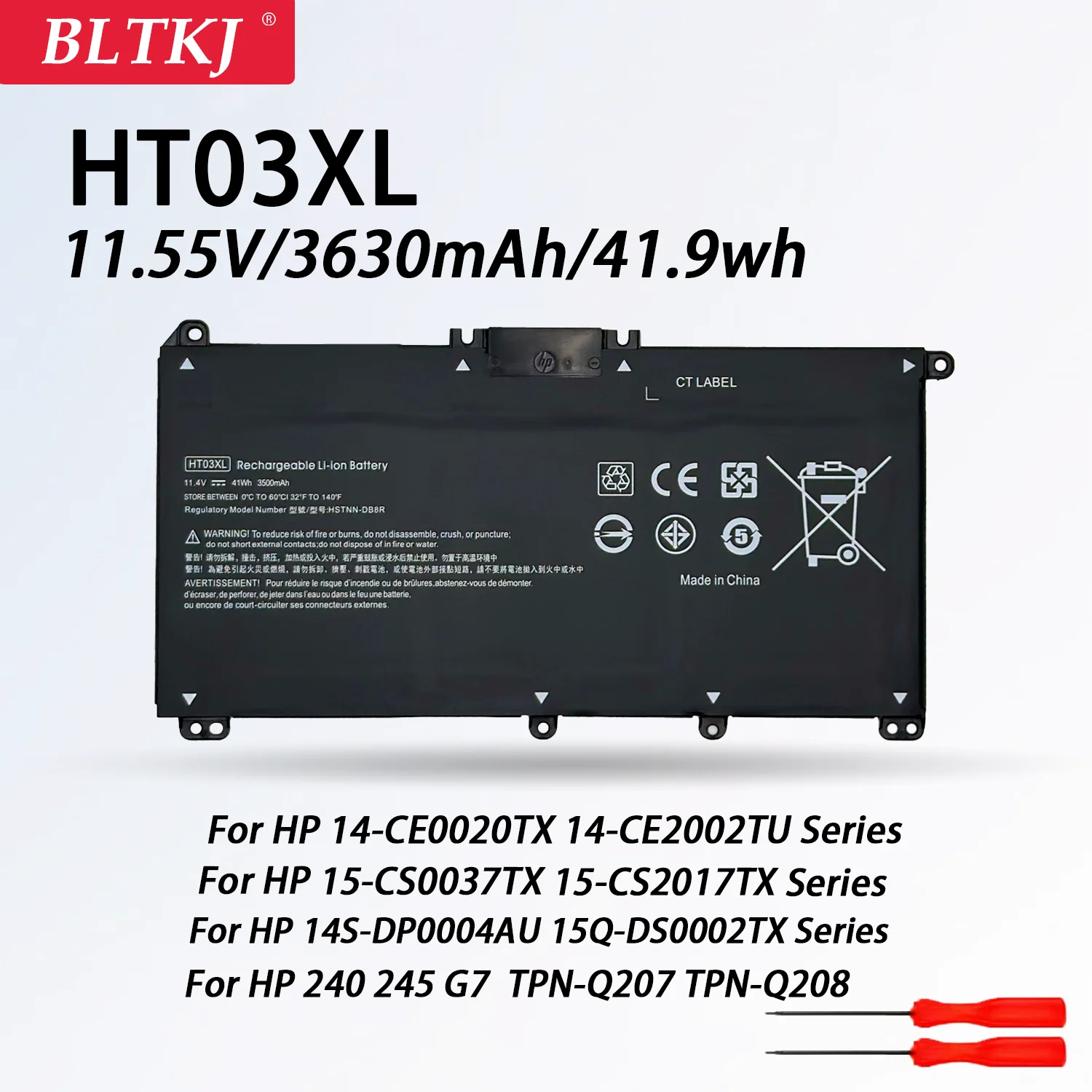 NEW HT03XL For HP Notebook Laptop Battery Computer for HP Laptop TPN-Q207/TPN-Q208/TPN-Q209/TPN-C135/TPN-C136/TPN-I130/I131