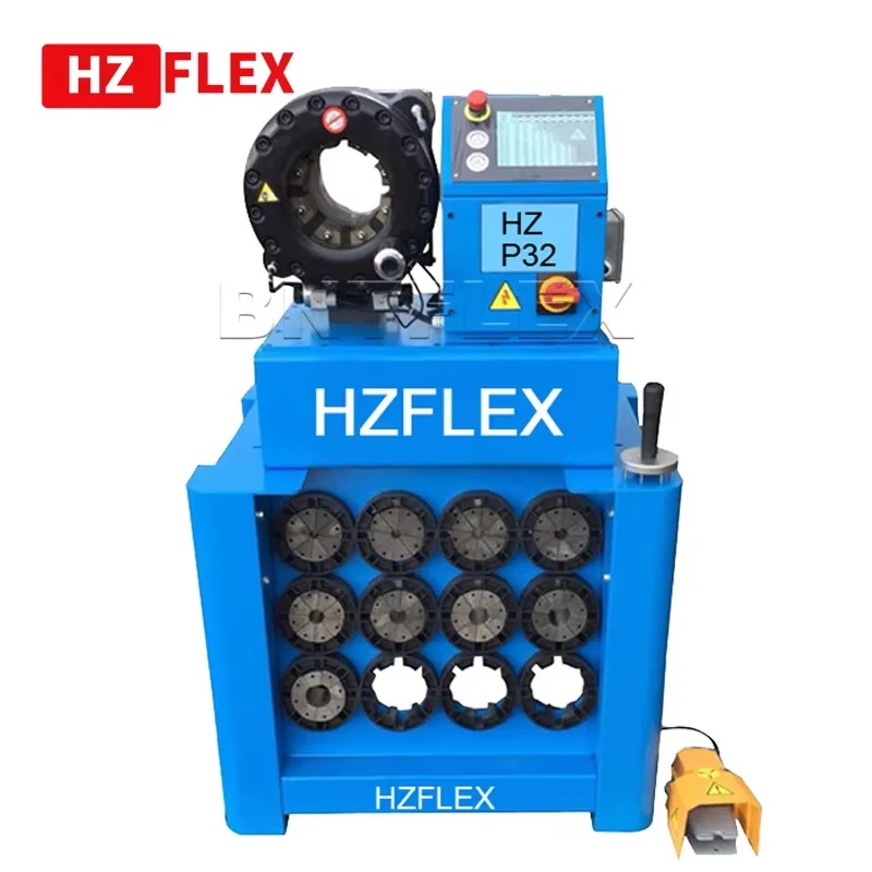 HZ-P32 220V/380V 2.5 inch industrial high pressure hose crimping machine with 13 sets of dies and quick change tool