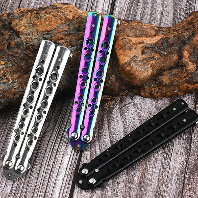 Portable Folding Butterfly Knife Stainless Steel Pocket Practice Knife Outdoor Game Training Tool Can Be Flipped And Deformed