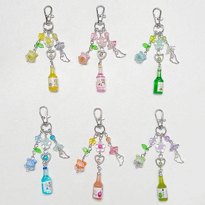 Llavero Soju hecho a mano, lindo coqueta, regalo único