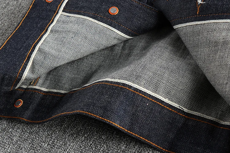 15oz Amekaji 100% Katoen Blue-Edge Zelfkant Ongsanforiseerd Gewassen Denim Jas voor Mannen Zwaargewicht Amerikaanse Retro Jeugdjassen