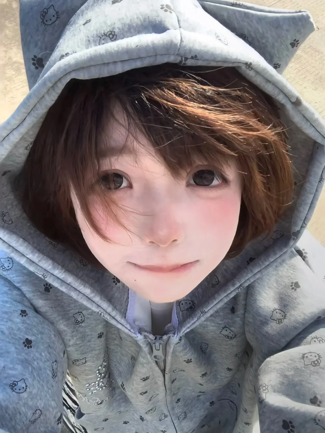 Retro American  Paw Print Hoodie Women's Loose Casual Sle Autumn Winter Open Cardigan Couple's Leisure Outerwear