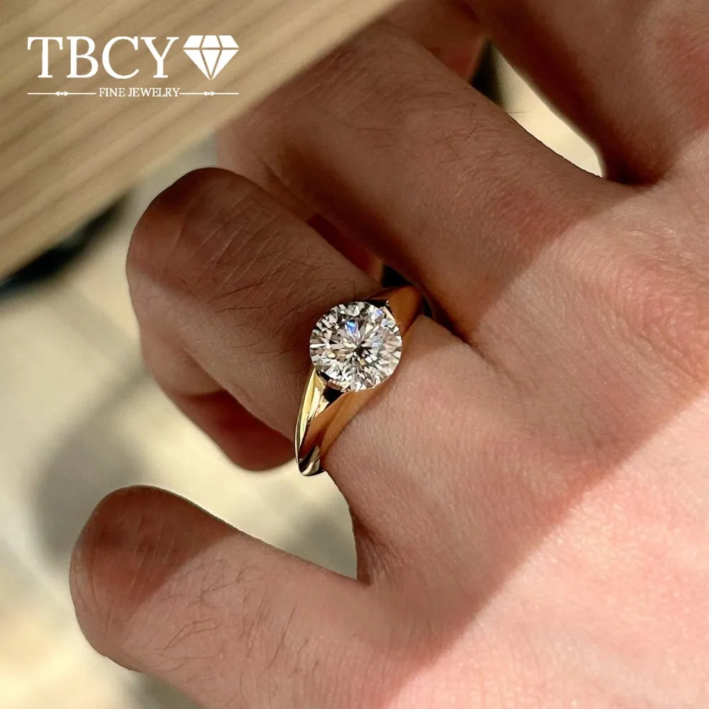 TBCYD 2CT Moissanite Rings S925 Sterling Silver Oval Cut Ring for Women Men Anniversary Wedding Diamante Engagement Jewelry