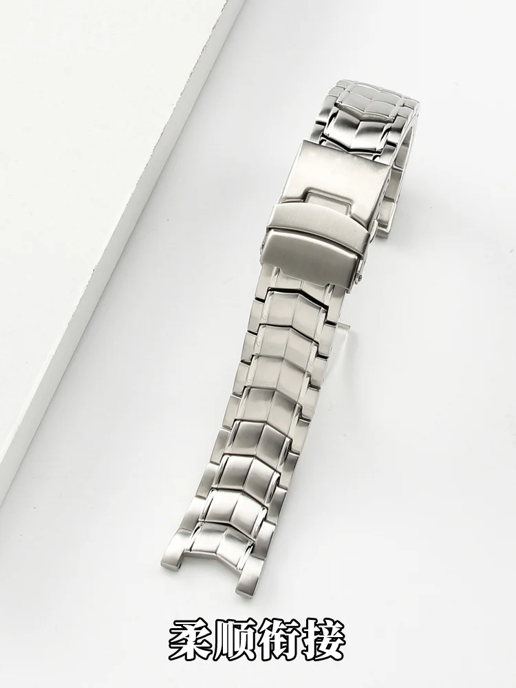 Solid Steel Strap for Casio 524 Edifice Series 5051 Notch Watch Bracelet EF-524D-7AV