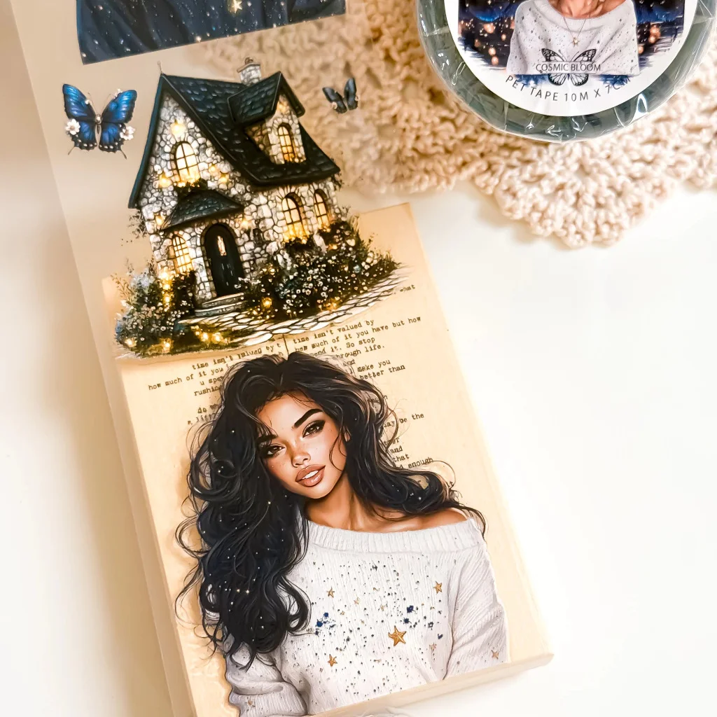 Ma. Journaling Dark Style Night Halloween Washi Masking Pet Tape Europäische und amerikanische Mädchen,