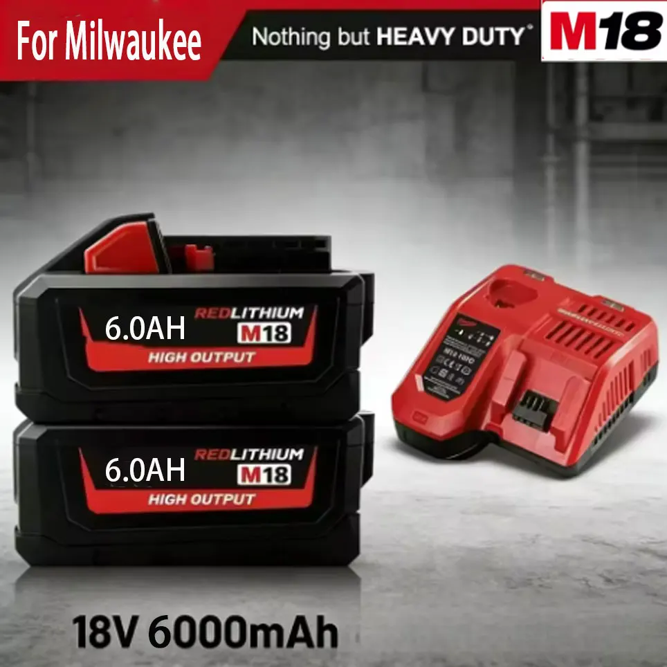 Nouveau modèle 2026 pour Milwaukee M18 18V 6.0AH M18 -1815-1850 2646-20-21ct pour outil Milwaukee 18650, batterie lithium rechargeable