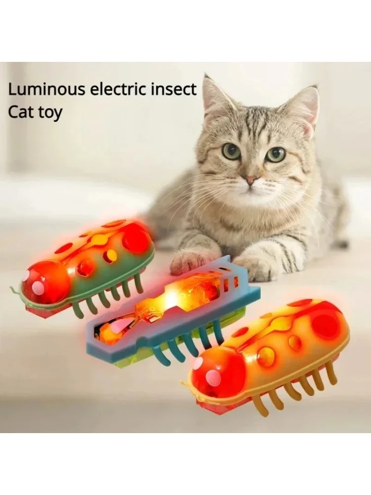 Funny Electric Bugs Catnip Toy Automatic Tunnel Mini Robot Bug Vibration Insect Toys For Cats Battery Operated Cockroach Ladybug