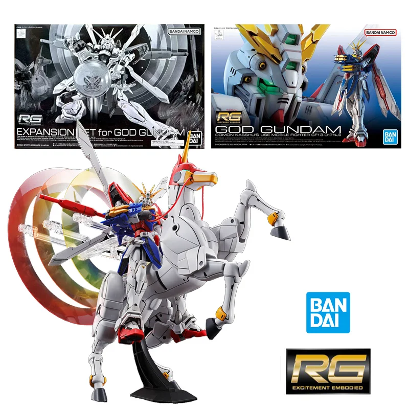 Bandai PB RG 1/144 God Gundam Expansion Set 14Cm Anime Original Action Figure Assemble Model Children's Toy Gift Collection