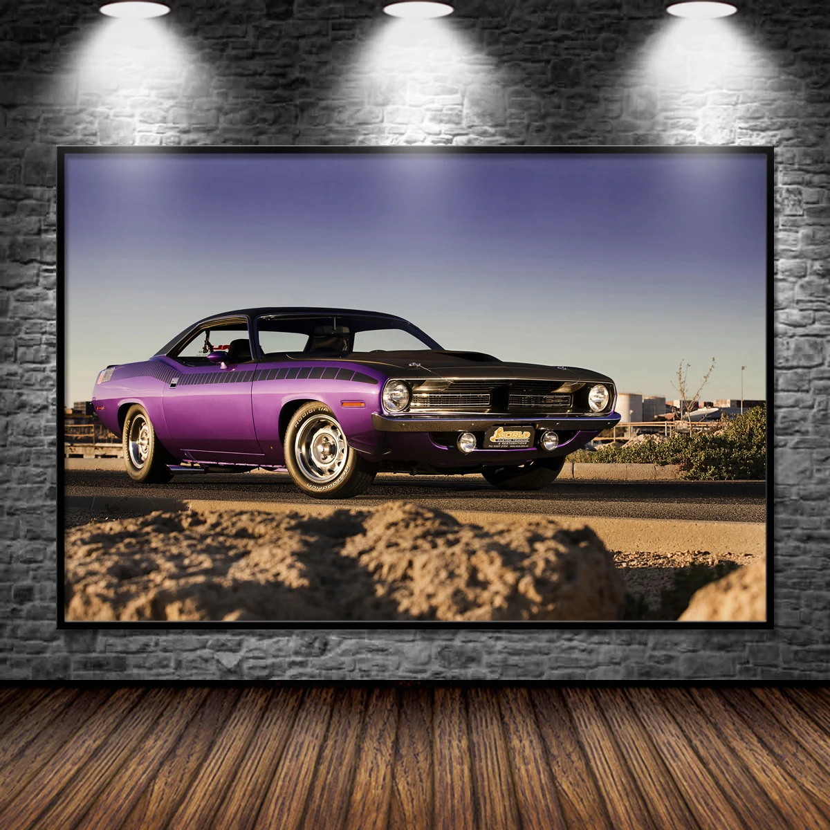 Classic Supercar Plymouth Barracuda Vintage Muscle Car Posters and Prints Wall Art Canvas Paintings for Home Living Room Decor