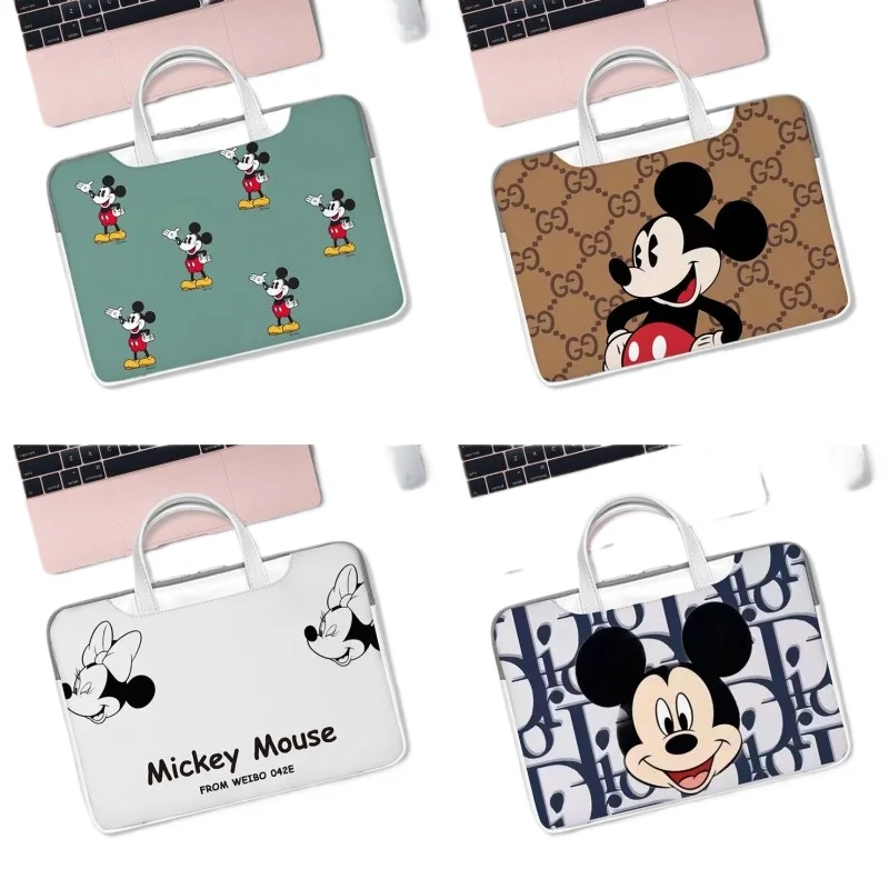 

Disney Anime Mickey Mouse Laptop Bag Cute Large Capacity Tablet Organizer Cartoon Handbag Laptop Case 12in 13in 14in 16in 15in