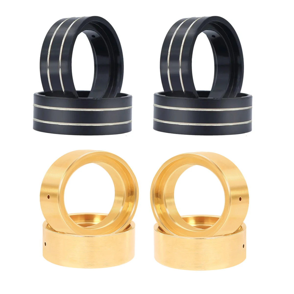 35g/pcs Brass Beadlock Clamp Wheel Weights Inner Rings for 1/18 RC Crawler TRX4M Stock Tires Upgrade Parts