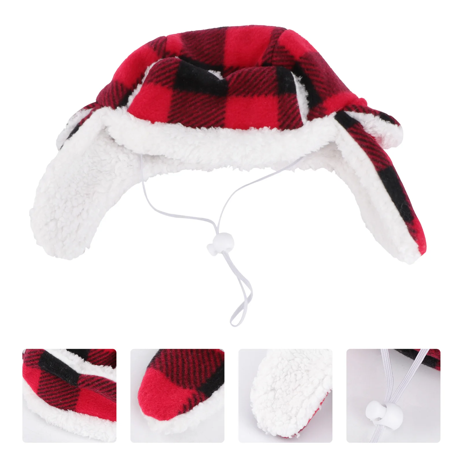 

1Pcs Pet Beret Dog Winter Hat Large Breed Warm Costume Adjustable Windproof Cap Black Red Pet Beret Dog Hat Winter Costume Cap