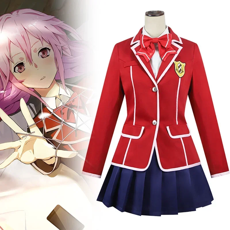 Anime culpado coroa yuzuriha inori cosplay traje uniforme do ensino médio feminino jk conjunto completo lolita terno roupas de festa de halloween