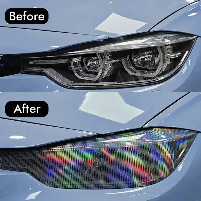 100cm Adhesive Lasers Honeycomb Pattern Vehicle Light Film Fit Multiple Car Models Headlight Taillight Film R6FB