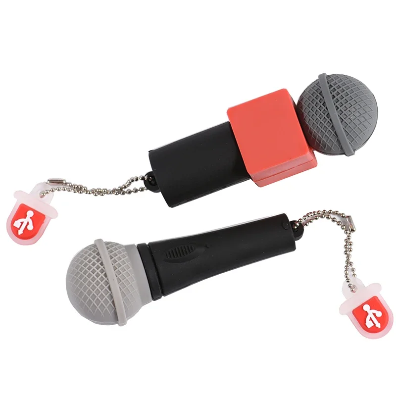 Cartoon Microphone USB 2.0 Flash Drives With Key Chain Pen Drive Real Capacity Memory Stick 64GB/32GB/16GB/8G/4G Pendrive U Disk