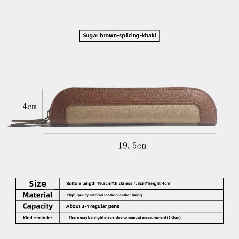 2024 Studentenopslag Etui Mini Niche Eenvoudig gesplitst kunstleer Compacte draagbare pennenetui
