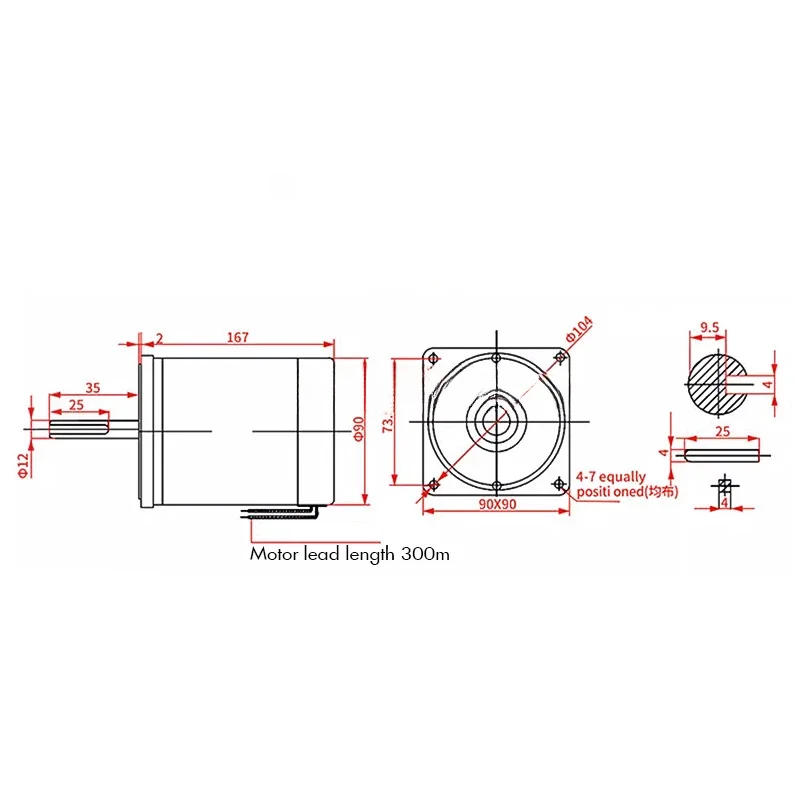 200W High Torque DC Motor 12V/24V 1800/3000rpm Permanent Magnet Motor Reversible Mini DC Motor DIY Generator