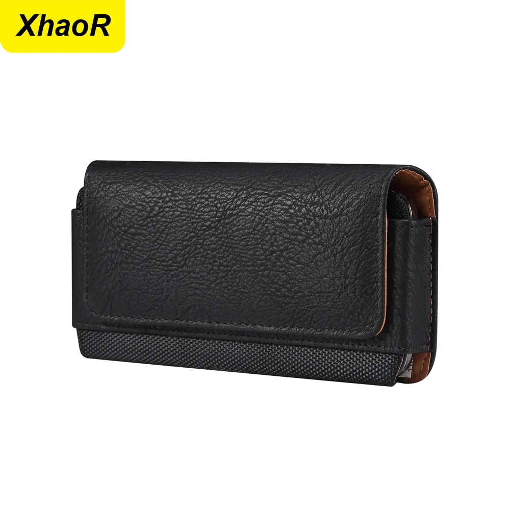 Universal Leather Men Waist Bag For iPhone 15 14 13 12 Pro Max Samsung Galaxy S23 S22 Huawei Xiaomi Mobile Phone Belt Clip Cases