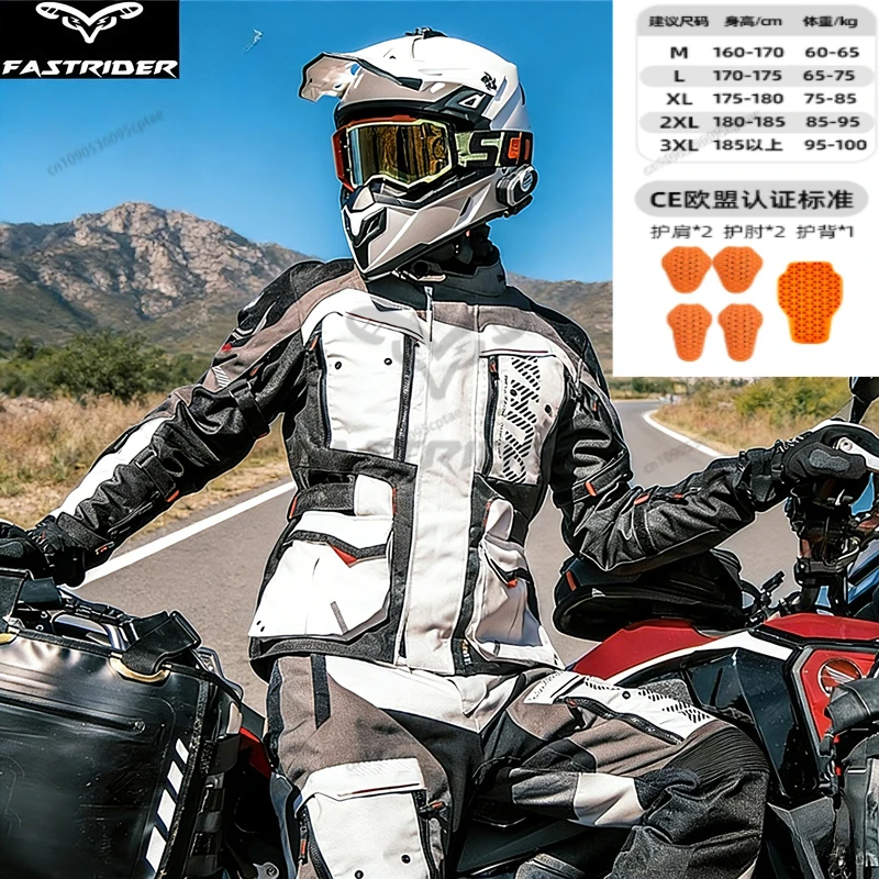 DUHAN Mountain Rally Suit Waterproof Windproof Winter Warm Motorcycle Jacket Motocross Clothes with CE Protective Equipment
