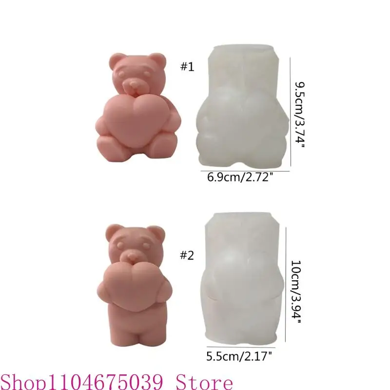 5ASD HEART HEARTE MOULL قالب السيليكون للراتنجات الإبوكسي لصنع شمعة صنع أداة مصنوعة يدويًا مصنوعة يدويًا حرفة منزلية