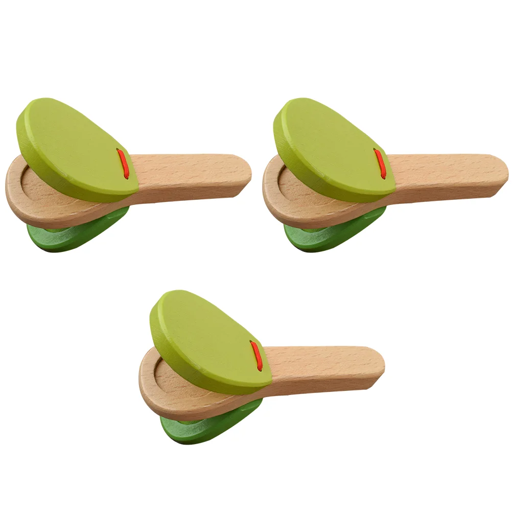 أدوات قرع Castanets للأطفال ، ألعاب ممتعة ، مستلزمات موسيقية خشبية للأطفال ، يد أطفال ، 3 * *