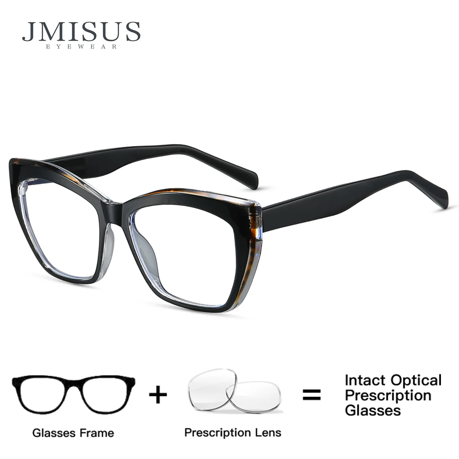 

JMISUS 2026 Trendy Square Handmade Acetate Progressive Multifocal Glasses Woman Blue Light Filter Cat Eye Prescription Eyewear