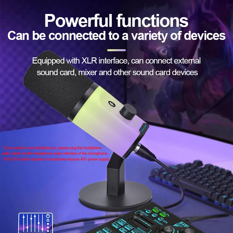 Gaming Microphone Noise Cancelling XLR Dynamic Microphone For PC
