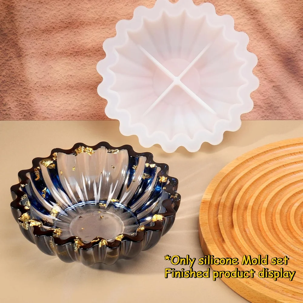 Bowl Resin Storage Box Silicone Mold, Unique Container for Jewelry Holder Candle Vessel Epoxy Resin Concrete Cement DIY Art