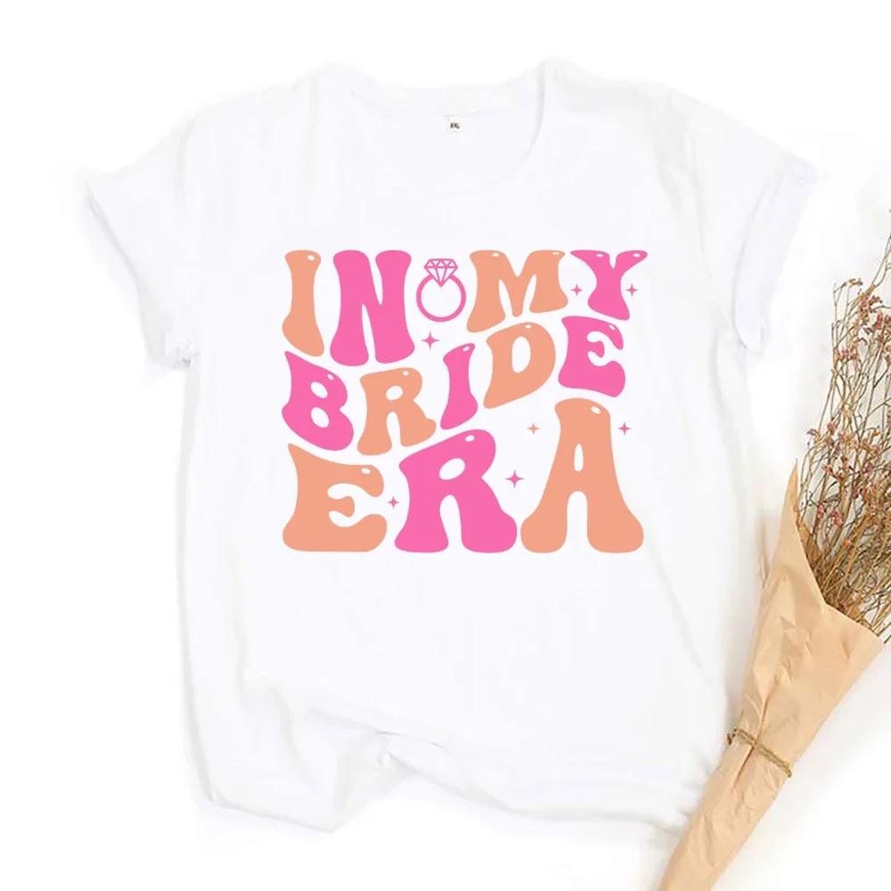 In My Bride Squad Era Shirt Team Bride T-Shirt Bachelorette Party Clothes Retro Bridal Shower Tops Bridesmaid Maid of Honor Tee