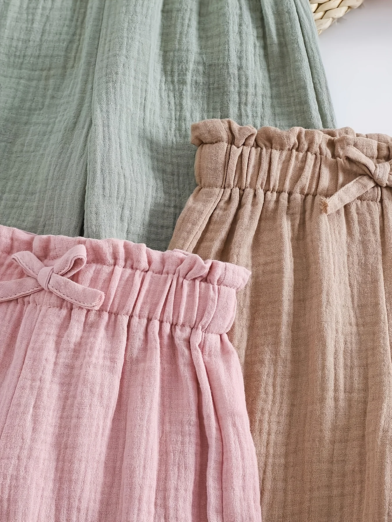 Freizeithosen für Mädchen (3er-Pack) in drei Farben – perfekt zum Entspannen zu Hause, in der Schule, auf Ausflügen und auf Reisen; die Farbauswahl – Detail 4