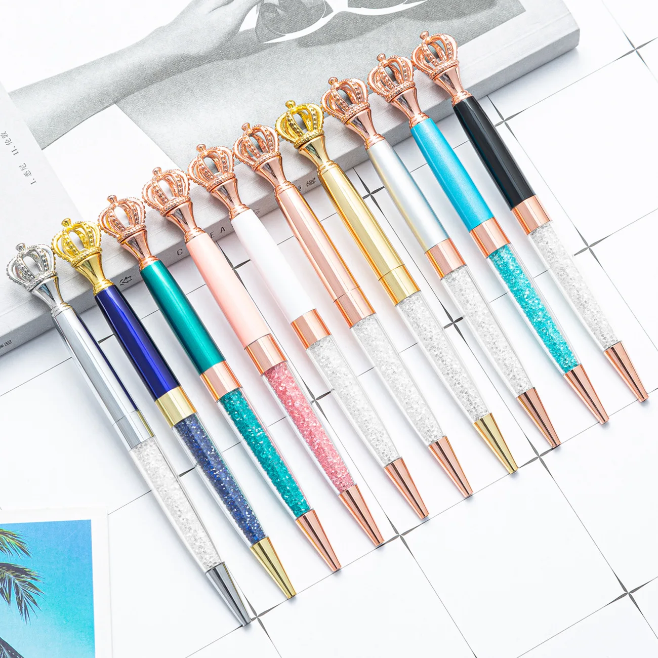 

20PCS Manufacturer student creative fashion gift pen in stock Crown metal ballpoint pen