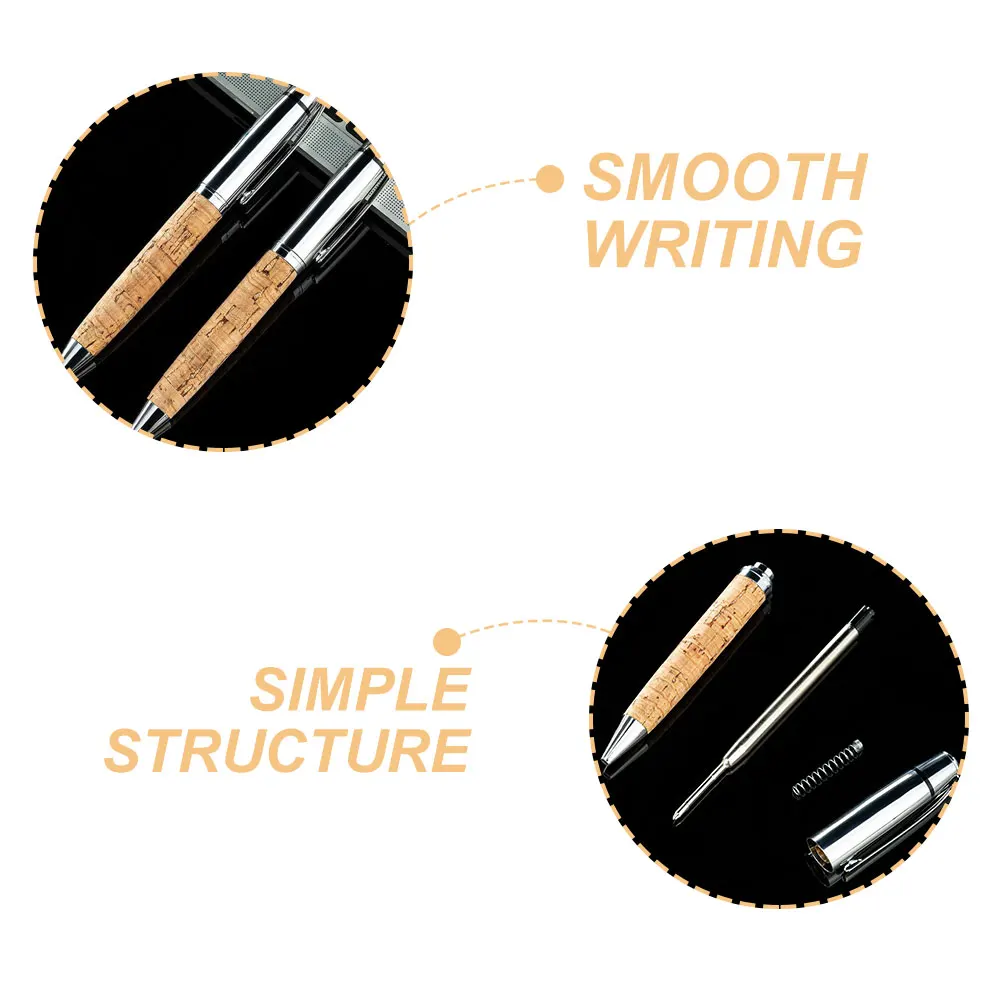 

3pcs Ballpoint Smooth Writing Ergonomic Metal Ergonomic Ballpoint Pen Pu Pen For Office Daily Use Home Supplies Gift