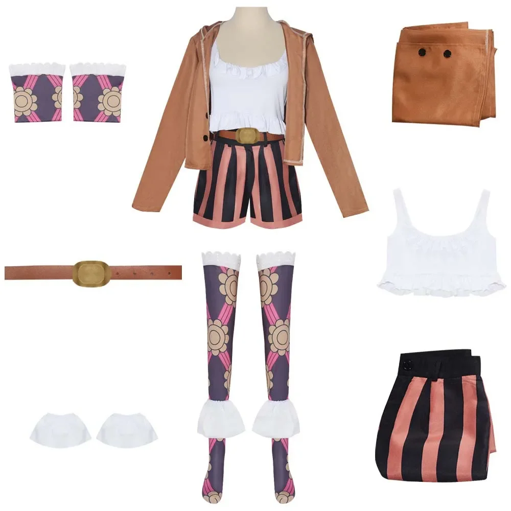 Anime Jewelry Bonney Cosplay Costume Coat Pants Accessories Full Set Toshi Toshi No Mi Bonney Role Play Suit Halloween Party