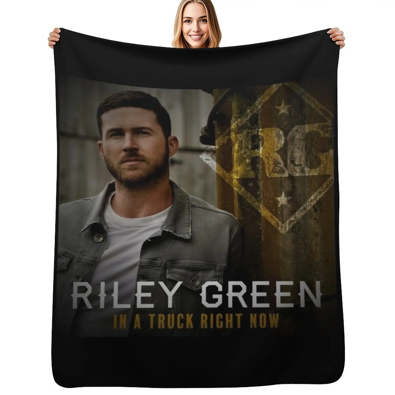 

RILEY GREEN Throw Blanket Soft Home Decor Blanket for Couch Bedroom