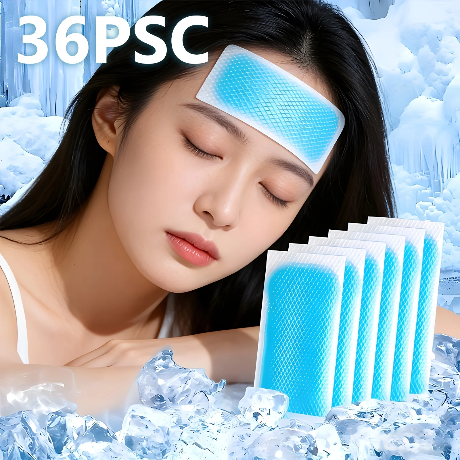 36pcs Multi-Purpose Cooling Patches, Instant Cool Down for Fever, Headache, Summer Heat, Phone Overheating, Cuttable Cool Gel