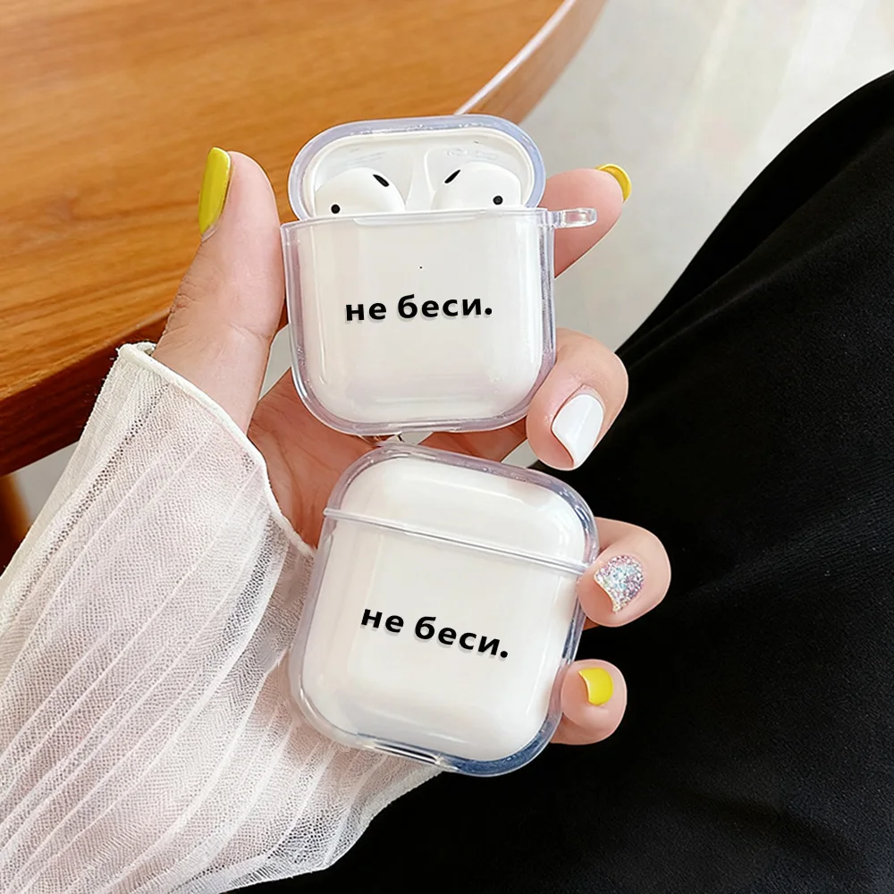 Russian Language Earphone Case For Airpods Pro 3 2 Pro3 Pro2 Clear Cover Airpods Pro 4 3 1 Soft Tpu Shockproof Protective Cover