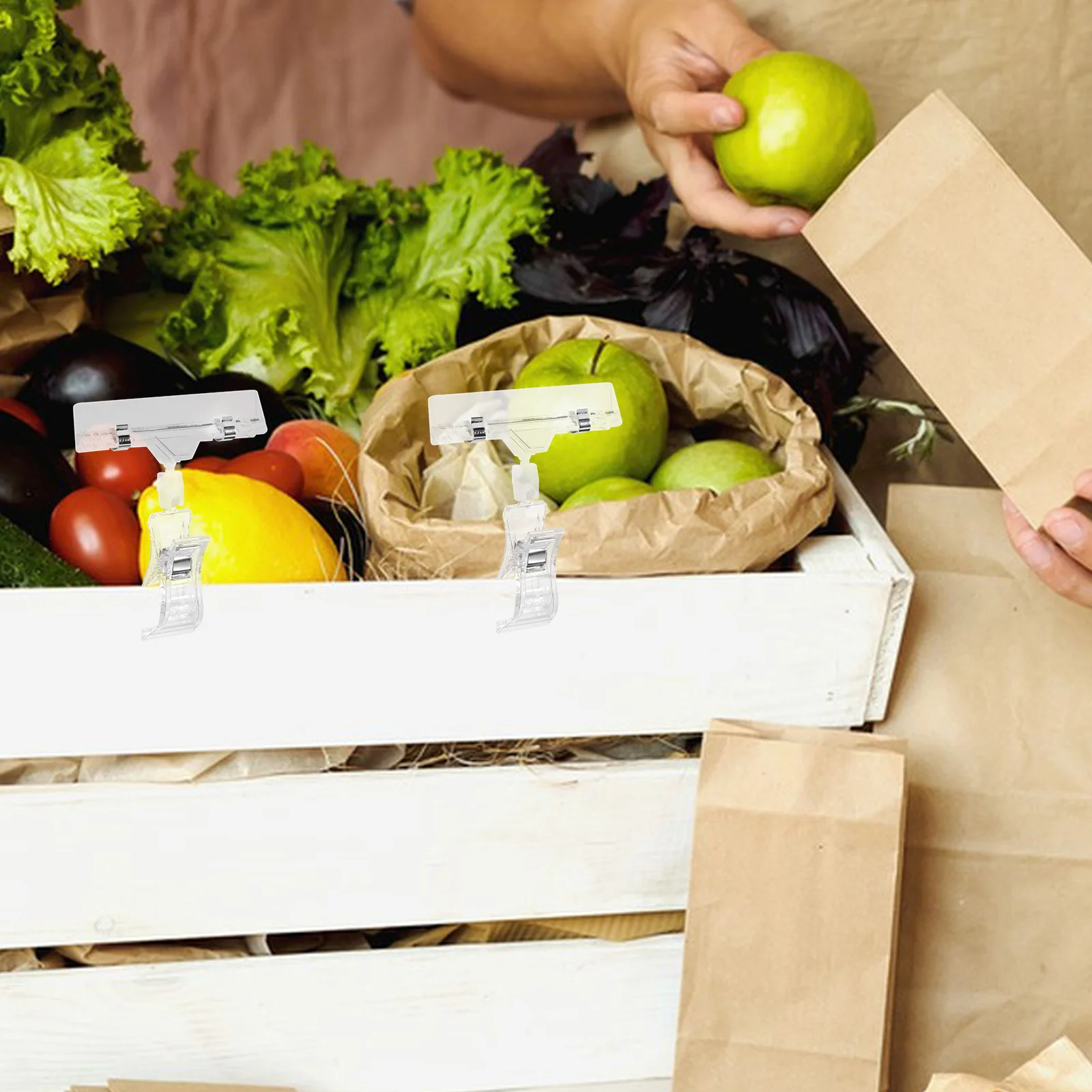 

20Pcs Price Display Sign Clips Plastic Tag Holders for Retail Shops Supermarkets Adjustable Clear Sign Display Holder