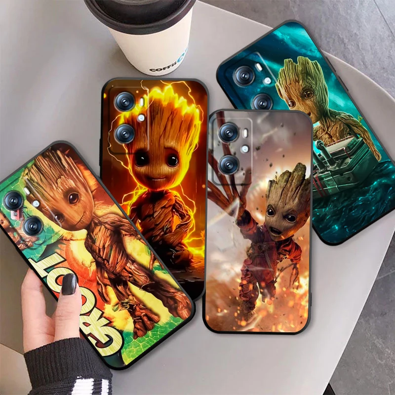 

Marvel Groot Cartoon Anime For OPPO Find X6 X5 X3 A54S A5 A94 A16 A53S A57 A74 A72 A98 A78 A96 A9 5G Black Funda Phone Case